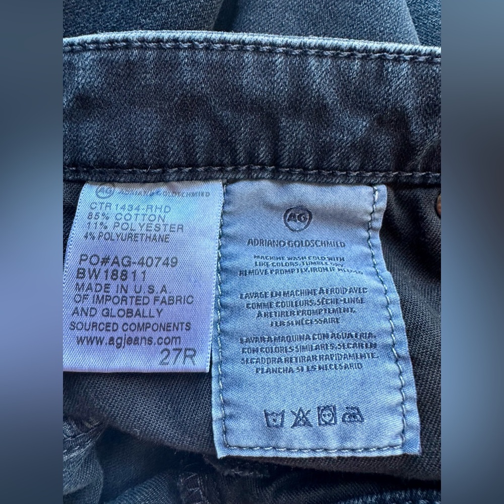 AG Adriano Goldschmied Prima Cigarette Leg Jeans Sulfur Deep Navy Size 27R - Picture 17 of 17